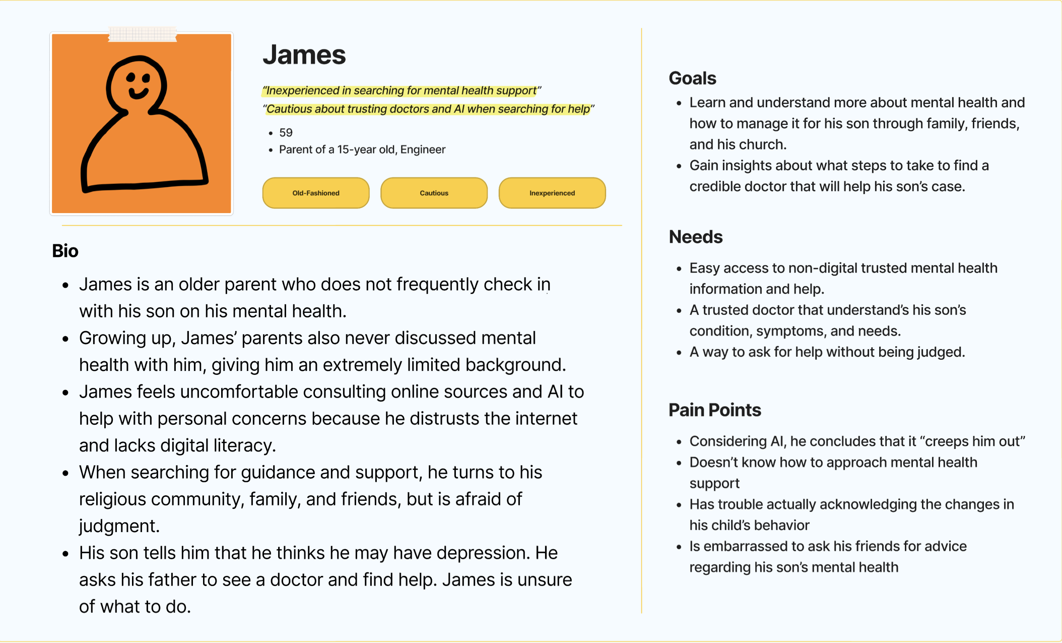 User Persona - Inexperienced